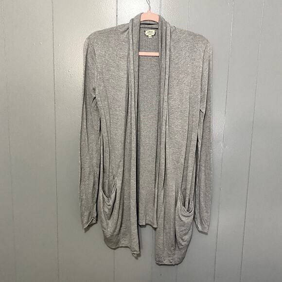 Aritzia Wilfred Light Gray Flaubert Silk Cashmere Open Front Cardigan XS - Picture 1 of 6